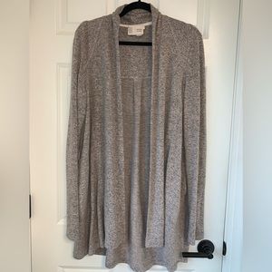 Saturday Sunday Womens Long Sleeve Cardigan Sweater Gray Sz M Flowy‎ Pockets